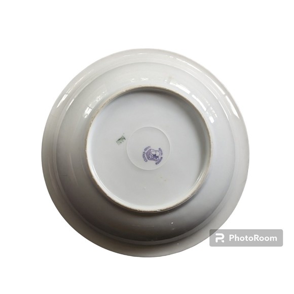 Royal Munich Bowl ZS & Co Bavaria Hand Painted Pink Rose Plate Gold Trim Signed - Picture 9 of 11